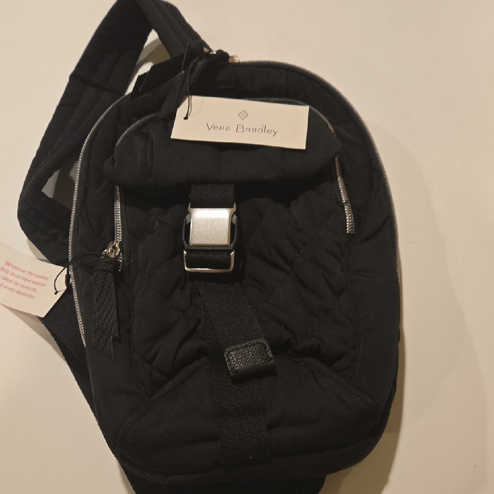 Vera Bradley Black Quilted Sling Bag